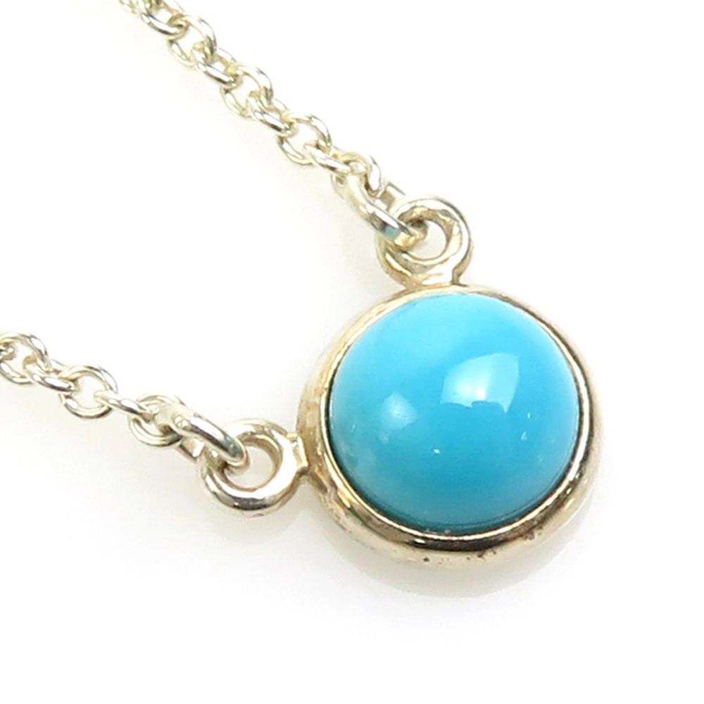 Tiffany Co By the Yard Turquoise Blue Necklace Sterling Silver Blue